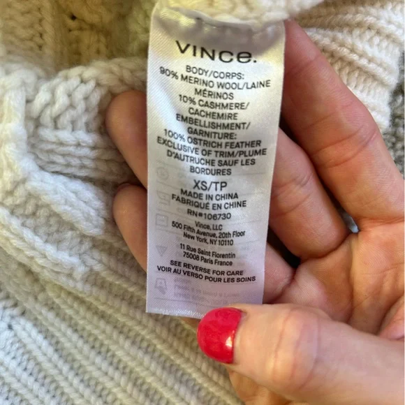 Vince | Feather-trimmed cable-knit wool and cashmere-blend sweater - Picture 13 of 13